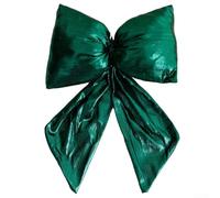 Yuanpgky Elegant Red Shiny Silk Bow Christmas Decoration for Tree, Wreathes and Seasonal Home Decor with Convenient Hanging Loop, 20x25cm(green)