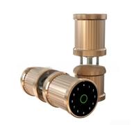 Yuanpgky Fingerprint Door Lock for Keyless Entry, Password & App Control, Semiconductor Sensor, USB Rechargeable, Anti-Peeking Display, Aluminum Build,(Golden)