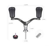 Yuanpgky Fishing Reel Handle with Single and Double Rocker Arms and Four or Six Angle Shaft for 1000-4000 Models, Carbon ABS Material, Low Resistance Smooth Rotation(six Angle Shaft)(double rocker)