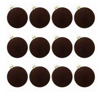 Yuanpgky Flocking Christmas Balls 12pcs 6cm Round Hanging Ornaments for Christmas Tree Decoration, Bridal Shower and Home Garden Décor(E)