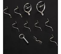 Yuanpgky Fly Fishing Rod Guide Eye Set 11 Pcs - Stainless Steel Guide Rings with Smooth for edges for Line Protection, Includes Guide Tips and Hooks for