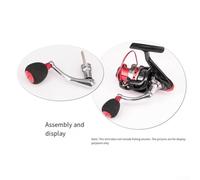 Yuanpgky Foldable For EVA Fishing Reel Handle with Metal Core, Compatible with Most 2000-6000 Models, Quick-Fold Design for Compact Storage, Smooth and Lightweight Grip,(2000/3000)