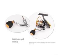 Yuanpgky Foldable For EVA Fishing Reel Handle with Metal Core, Compatible with Most 2000-6000 Models, Quick-Fold Design for Compact Storage, Smooth and Lightweight Grip,(4000/5000/6000)