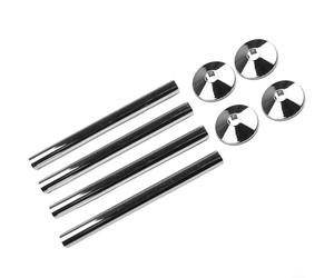 Yuanpgky For BLACK Talon Snappit 15mm Radiator Pipe Covers and Collars Set of 8 Pieces, 200mm Length Chrome Effect Plastic Sleeves for Bathroom Home Improvement(Chrome)