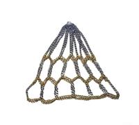 Yuanpgky Galvanized Metal Basketball Net with Chain Link Design for Standard Hoops, Silver and Gold Double Color Outdoor Sports Replacement Net(Silver & Gold)