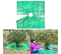 Yuanpgky Garden Tree Trimming Tarp with 12 Inch Hole and Corner Buckles for Leaf, Fruit & Vegetable Collection, Waterproof Reusable Landscape