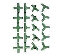 Yuanpgky Gardening Plant Stakes Bracket Joint Tool, 20Pcs Green Plastic Connectors For Frame Joints, Resistant To Strong Winds, Frame Connectors Joint