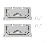 Yuanpgky Heavy Duty 316 Stainless Steel Flush Lifting Handle Ring Pull, 7.6x5.5cm for Boat Deck Hatch, Hardware for Furniture, 2pcs(2pcs)