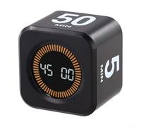 Yuanpgky Hexagon Visual Flip Timer with Gravity Induction and Dual-Mode Display, Customisable Countdown Settings for Kids Study, Cooking, Workouts, Quiet Operation,(black)