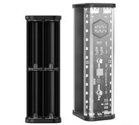 Yuanpgky High Capacity 21700 Battery Power Bank Case With Dual Output Ports, PD Fast Charging Input, And LED Display For Battery Monitoring(black)