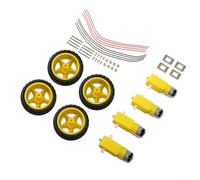 Yuanpgky Intelligent Car Chassis Kit with DC 3V-6V Gear Motor and Tire Wheel Set for Arduino DIY Robot, Compatible with 4WD Car Projects, ABS+Metal Material