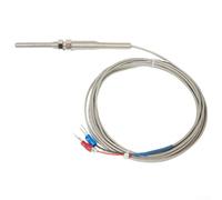 Yuanpgky K-Type Thermocouple Probe Sensor, 50 mm Stainless Steel Tip, 3 m Fiberglass-Insulated Cable with Stainless Steel Braid Shielding, Spade Connector, Operating