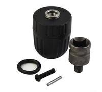 Yuanpgky Keyless Drill Chuck for Power Drills, 0.8-10 mm Clamping Range, 3/8-24 UNF Thread Mount, Includes /2" Square Socket Adapter, Compatible with Drills up to