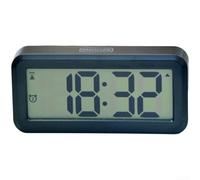 Yuanpgky Large LCD Alarm Clock with Dual Alarms, Countdown Timer, Snooze Function, Auto Night Light & Magnetic Back for Desk or Metal - White(Black)