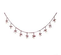 Yuanpgky Luxurious Velvet Bow Garland with Charming Bell Details and Lace, 180 cm Christmas Decoration for Trees and Holiday Displays(burgundy)