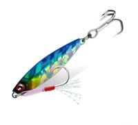 Yuanpgky Metal Fishing Lure Spoon for Saltwater Fish Species - 5.5cm Jigging Attractant with Vivid Eyes and Chemically Sharpened Hooks, Compatible with For Snapper(7g 40Mm)