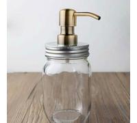 Yuanpgky Metal Soap Dispenser Replacement Head for Jars, DIY Liquid Lotion Dispenser with 28/400 Thread Standard, Silver Matte Green Patina(Silver)