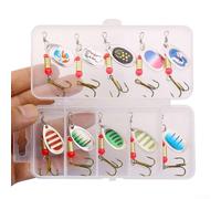 Yuanpgky Metal Spoon Spinner Lure for Pike and Walleye Fishing - 6cm Crankbait with Realistic Swimming Action and Flashing Blade - Multi Color Freshwater Saltwater Bait(A)