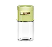 Yuanpgky Metering Salt Shaker Push Type Seasoning Dispenser with 0.5g Precise Measurement, Sealed Glass Bottle Design for Kitchen Use, Compatible with Salt,(green)