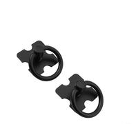 Yuanpgky Mexican Style Furniture Handles, Vintage Drawer Knobs and Pulls with Square Back Plate, 35mm Alloy Metal for Ring Puller in Black or Silver for Cabinet and Chest(2pc Black)