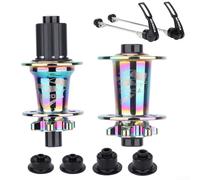 Yuanpgky Mountain For Bike Hub 32 Holes Front 100x15mm Quick Release Rear 142x12mm Thru Axle 5 Bearing Aluminum Alloy Hub with Carbon Steel Ratchet for 8/9/10/11 Speed(Multicolour)