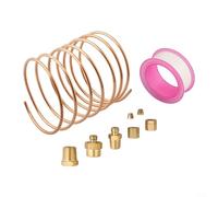 Yuanpgky Oil Pressure Gauge Tubing Kit with 1/8 For NPT to 1/4 For NPT Adapter Set, 72 Inch Copper Tube for Boost Gauges, Brass Fittings Included, Compatible with Cars Trucks