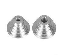 Yuanpgky Pagoda Aluminum V-Belt Pulley Wheel Set for Benchtop Drill Press - 5-Step Speed Transmission Wheels (14mm & 22mm Bore, M8 Shaft Compatible), K26 Drive Belt,