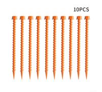 Yuanpgky Plastic Ground Spikes for Outdoor Camping and Mountaineering Tents - 26cm Threaded Square Nails, Lightweight Non-Rusting Tent Pegs in Orange/Blue (Pack of 10)(Orange)