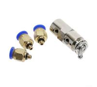 Yuanpgky Pneumatic Valve TAC2-4V 2 Position 5 Way Manual Toggle Valve with 6mm Fittings, Brass Nickel-Plated Body, Stainless Steel Stem, M5 Thread, for Air Systems