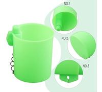 Yuanpgky Pole Pot Fishing Rod Clip Feeder Cup with Adapter for 2-6mm Rod Diameter, Red Green White Color Options, Bait Accessory for Carp Fishing(Green)