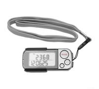 Yuanpgky Portable Fitness with Clip and Lanyard, Walking Step Counter for Steps, Distance, Calories, Exercise, 30-Day Memory, Target Setting, Silver ABS