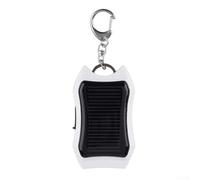 Yuanpgky Portable Solar Keychain Power Bank with 1200 mAh Rechargeable Lithium Battery, 5V 40 mA Monocrystalline Solar Panel for Efficient Charging, ABS Material,(WHITE)
