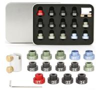 Yuanpgky Professional Comparator Kit, 14 Piece Aluminum Insert Set for Measurement Tools Anodized Metal Construction With Dual Screw Design(Set of 21)