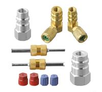 Yuanpgky R12 to R134A Conversion Kit with Quick Coupler Valve Adapter Compatible with for High and Low Pressure Automotive AC Systems