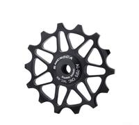 Yuanpgky Rear Derailleur Pulley for Road For Bike | For CNC Aluminum 12T/14T Wheel with Si3N4 Ceramic Bearings | Compatible with 8/9/10/11 Speed Systems(14T Black)