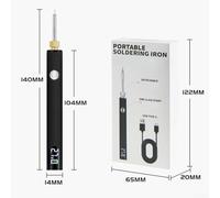 Yuanpgky Rechargeable Soldering Iron with LED Display 650mAh USB-C Cordless Adjustable Voltage 2.7V/3.7V/4.2V for Electronics DIY Projects Compatible with 510 Thread(Black)