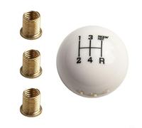 Yuanpgky Round Ball Gear Shift Knob for Manual Transmission Cars - 5 Speed For MT Shifter Lever with 8mm 10mm 12mm Thread Adapters - Smooth Control Resin for MT(White)