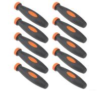 Yuanpgky Set of 10 Rubber File Handles, 60x10mm Size 5mm Hole, Black and Orange Grip for Small Files, Hand Tool Accessories for DIY Projects