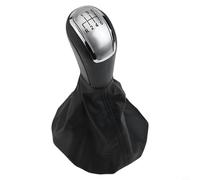 Yuanpgky Shift Knob Cover for C W203 S203, 6 Speed Gear Lever with Leather Trim, Plastic + Leather Construction, Black Interior Accessory for Smooth Shifting