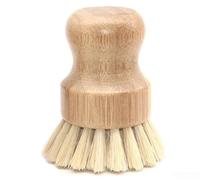 Yuanpgky Short-Handled Kitchen Cleaning Brush with Solid Wood Handle for Pots, Pans and Dishes, Stiff Bristles for Effective Stain Removal without Scratching Surfaces