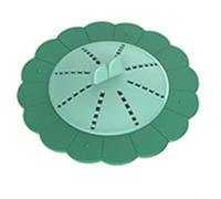 Yuanpgky Silicone Drain Hair Catcher for Bathtub and Shower, Flower Design Drain Protector with Weighted Base for Kitchen Sink, Grey Blue Green Orange Color Options(C)