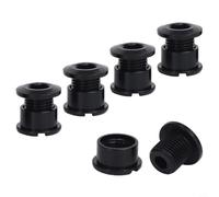 Yuanpgky Single Chainring Bolts 5 Pcs - 7075 Aluminum Alloy Lightweight Chainwheel Fasteners for, Anodized Color, For CNC Machined, 6.5mm Nut Length, 9.5mm Bolt(Black)