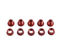 Yuanpgky Single Chainring Bolts 5 Pcs - 7075 Aluminum Alloy Lightweight Chainwheel Fasteners for, Anodized Color, For CNC Machined, 6.5mm Nut Length, 9.5mm Bolt(Red)