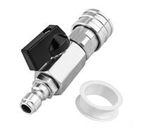 Yuanpgky Stainless Steel Ball Valve Kit for Pressure Washers - /4 Inch Quick Connect High-Pressure Valve with Raw Tape, 4000 PSI Working Pressure, 140°F Max