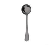 Yuanpgky Stainless Steel Flat Spoon, Korean Style Tableware for Dining, Cooking and Serving in Home, Restaurant or Bar Settings, Wide Head Design for Kitchen Use(Black)