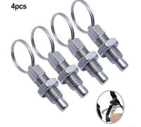 Yuanpgky Stainless Steel Threaded Positioning Pin for Fitness Equipment - Circular For Ring Pull Pin, 6mm and 8mm Replacement Indexing Pins, 4PCS Set(m6x34.5 short)