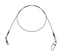 Yuanpgky Steel Fishing Wire 125lb Heavy Duty Leader for Saltwater and Freshwater, Stainless Steel 1x7 Nylon Coated Anti-Bite Fish Leader with Swivel & Snap, 20 Pcs 21in(red)