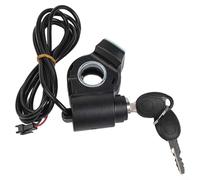 Yuanpgky Throttle Power Switch Lock with Key for Electric Scooter, Digital Battery Voltage Display 12V-84V, Green LED Power Level Indicator, Compatible with 7/8 Inch