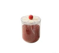 Yuanpgky Transparent Round PET Sealed Storage Jar with Silicone Ring for Food Freshness, Kitchen Organization, Snacks, Spices, Dried Fruits, 4 Sizes (900ml to 2600ml)(1400ml)