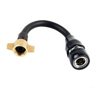 Yuanpgky Truck Air Connector for Air Tank Connecting Pipe - 15cm Metal + Rubber Air Hose with SP20 Female Interface, 1.5 Thread, Black for Commercial Trucks